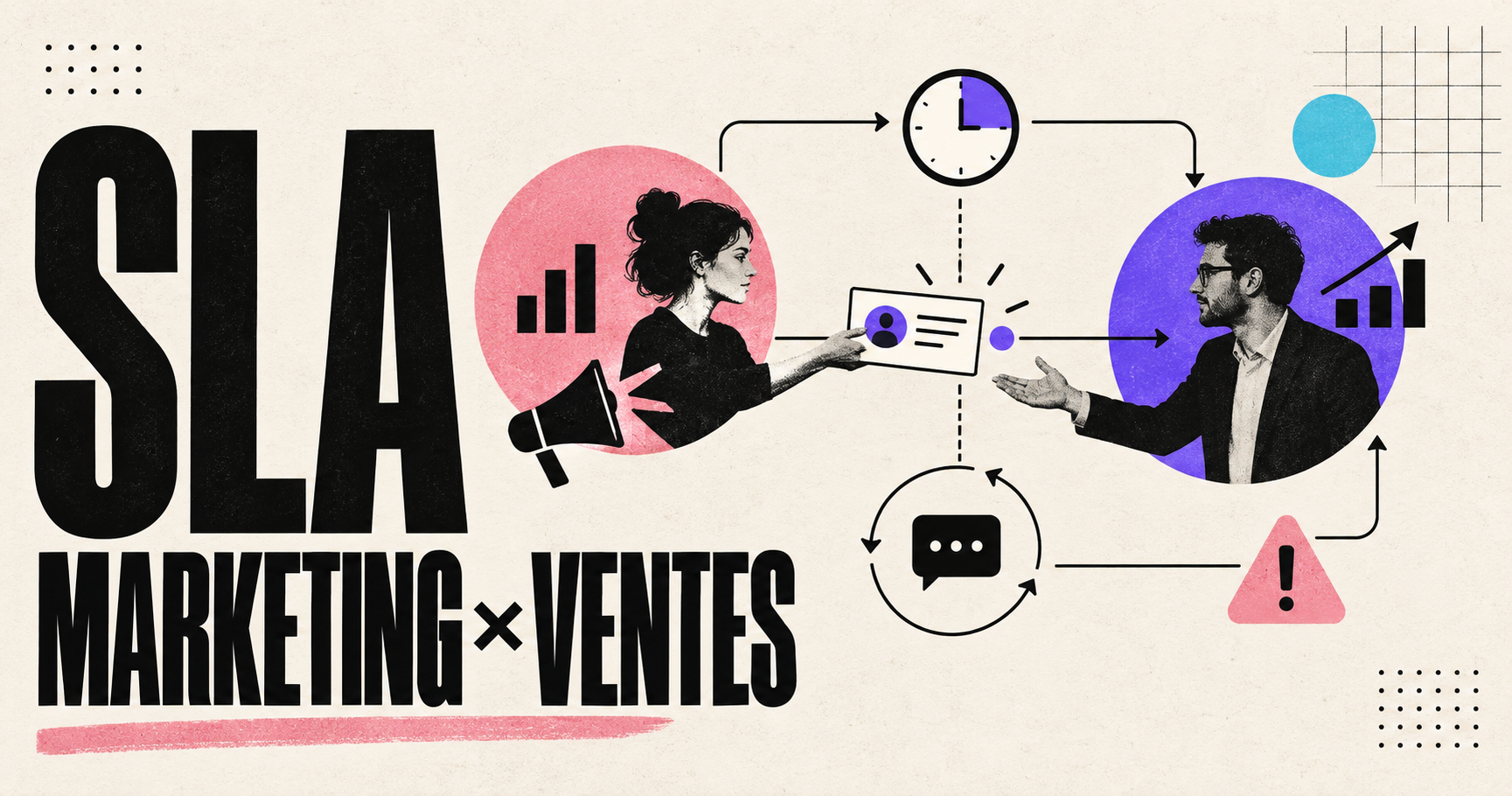 Illustration d’un SLA marketing-ventes organisant le délai, la responsabilité et le retour sur les leads