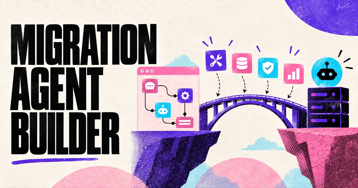 Illustration d’une migration de workflow Agent Builder vers une architecture pérenne avec outils, données et évaluations